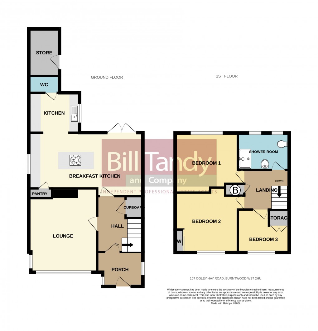 Floorplan for Chase Terrace, Burntwood, Staffordshire