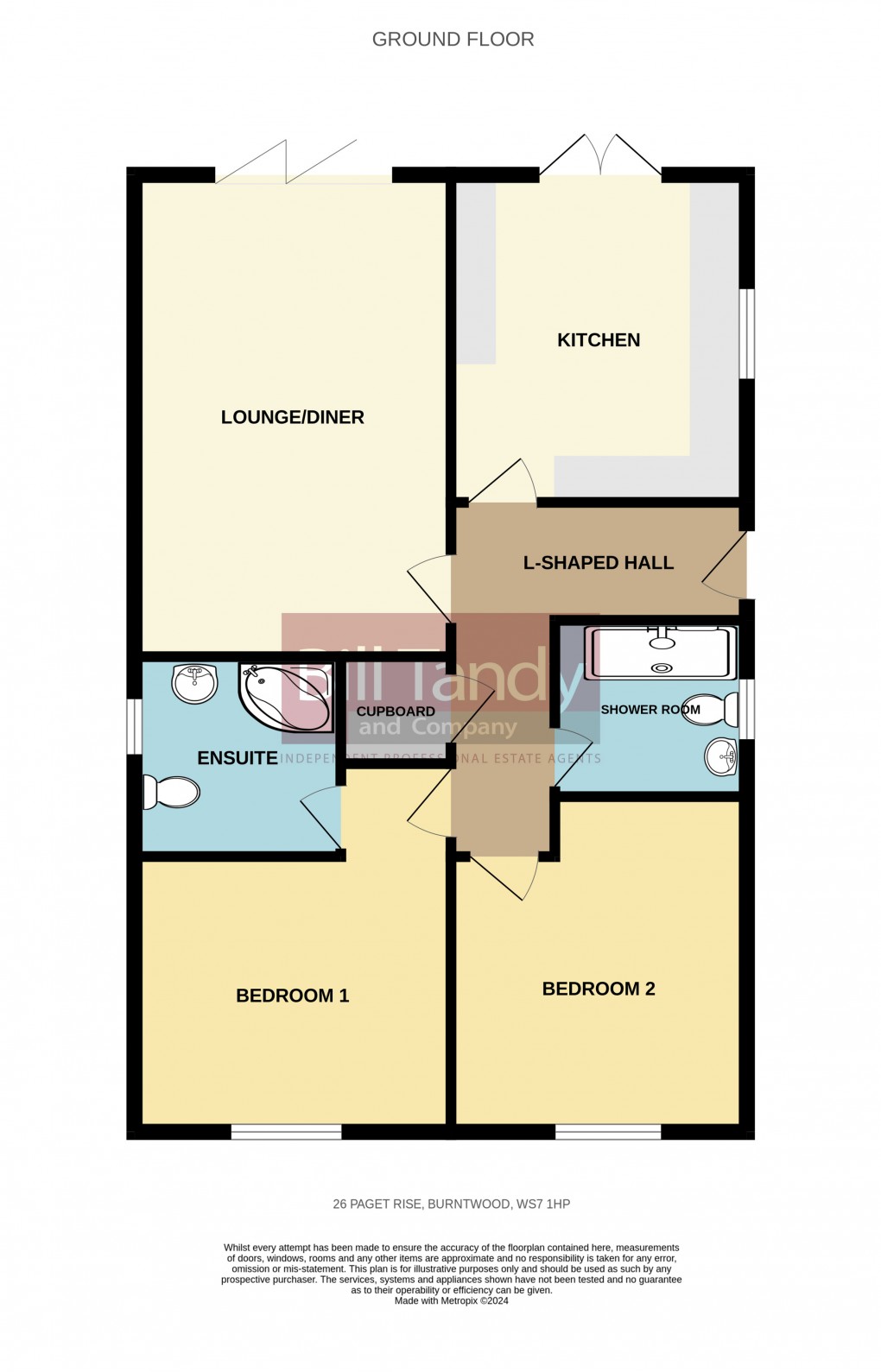 Floorplan for Paget Drive, Burntwood, Staffordshire