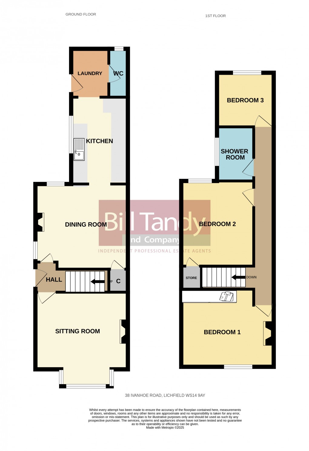 Floorplan for Ivanhoe Road, Lichfield, Staffordshire