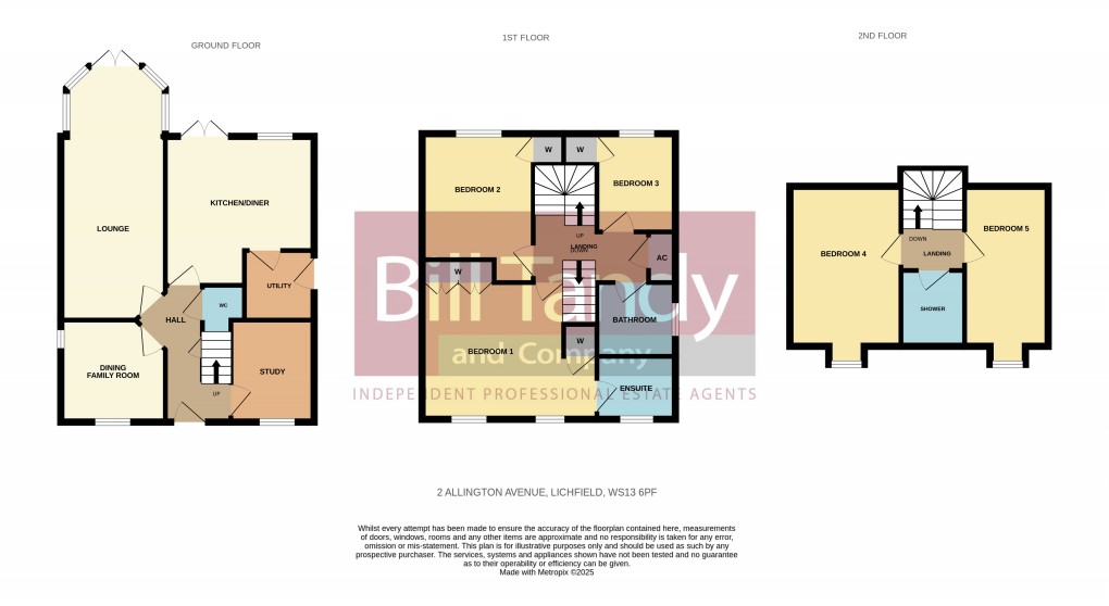 Floorplan for Allington Avenue, Lichfield, Staffordshire