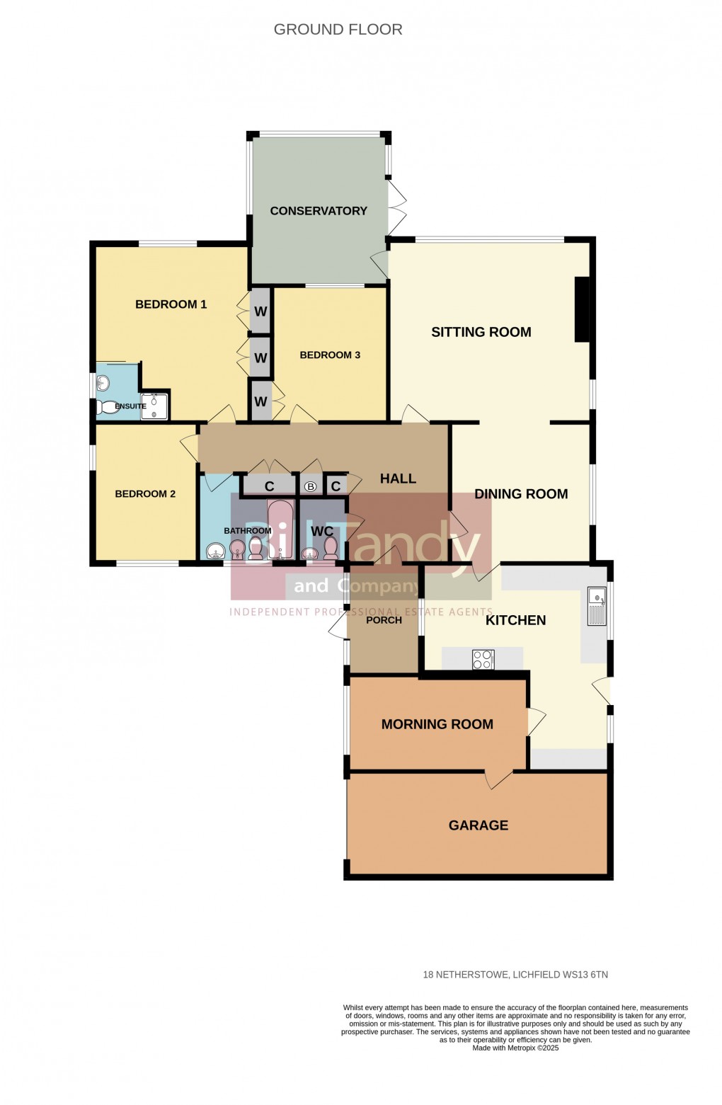 Floorplan for Netherstowe, Lichfield, Staffordshire