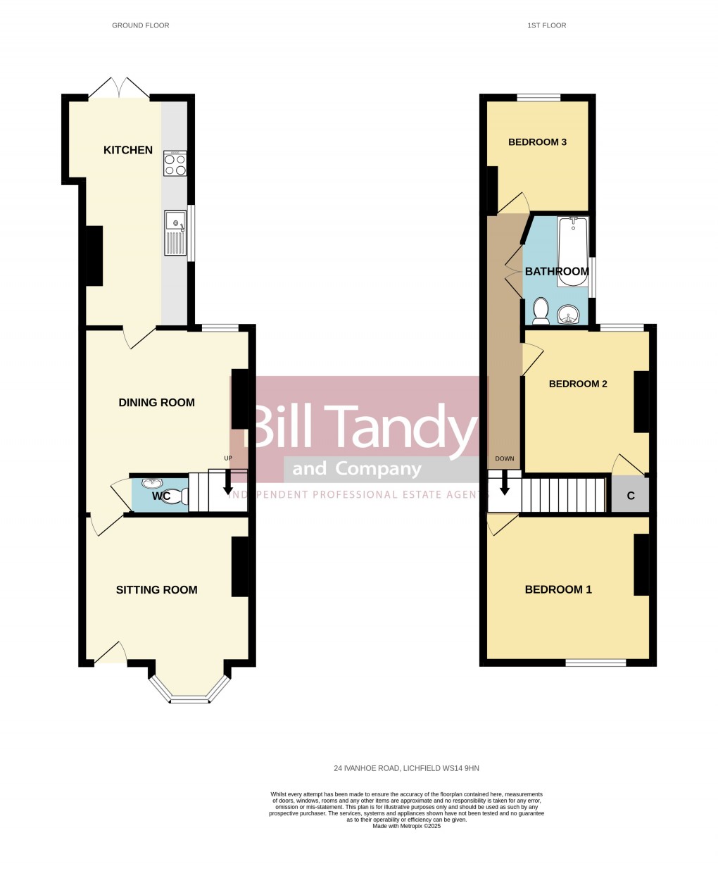 Floorplan for Ivanhoe Road, Lichfield, Staffordshire