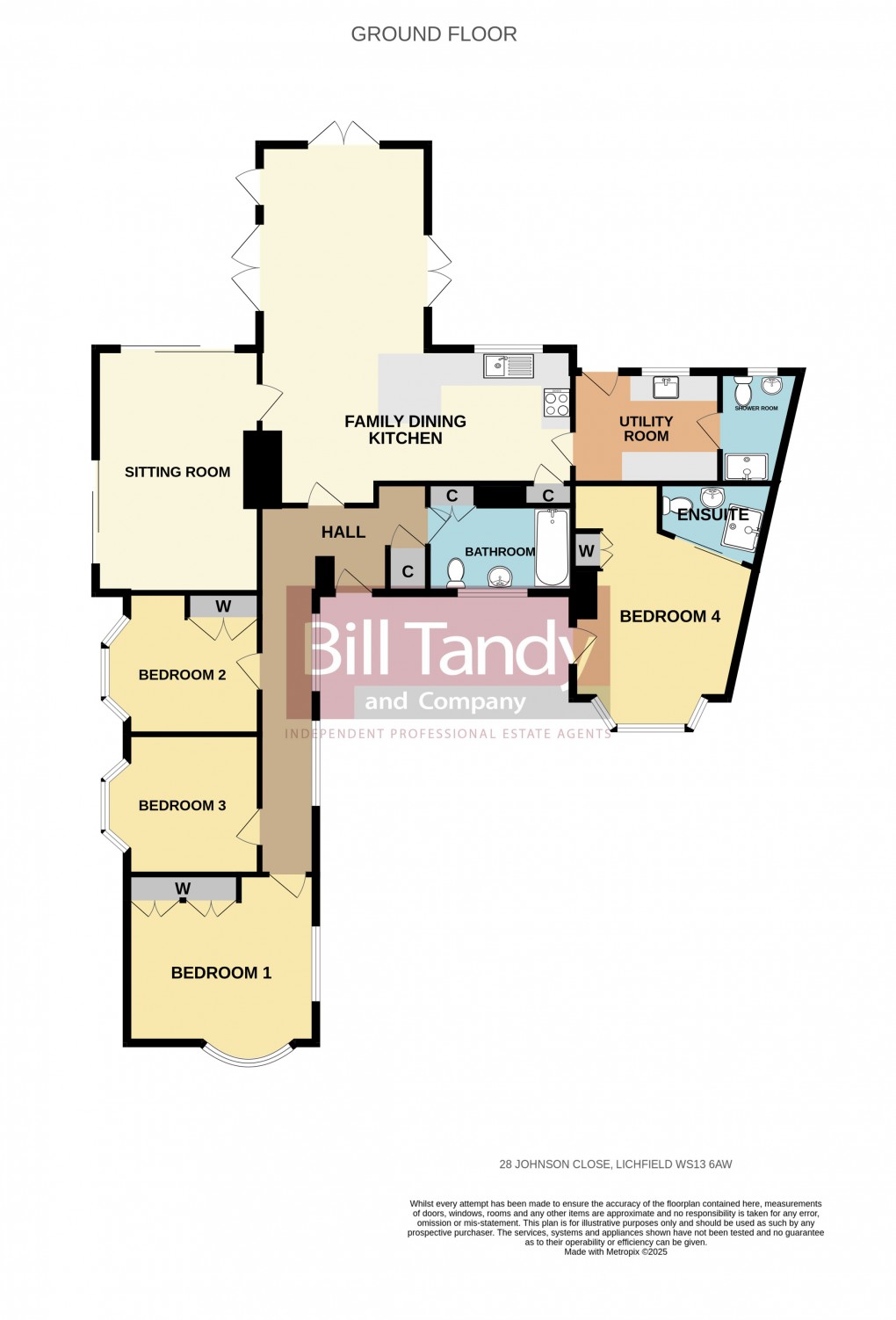Floorplan for Johnson Close, Lichfield, Staffordshire