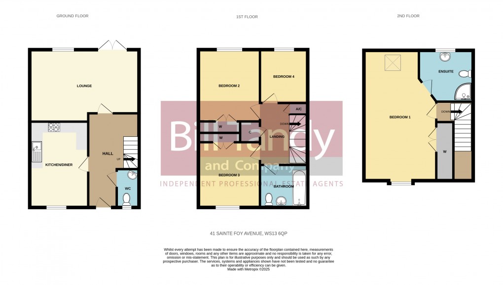 Floorplan for Sainte Foy Avenue, Lichfield, Staffordshire
