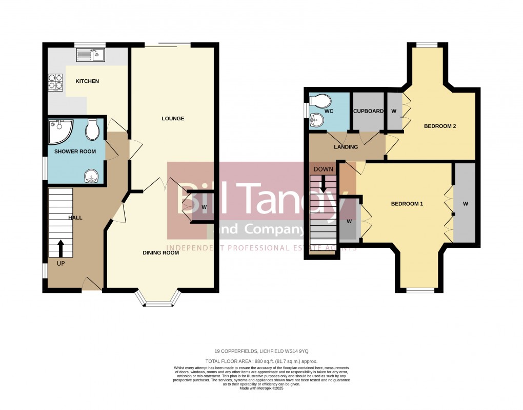 Floorplan for Copperfields, Lichfield, Staffordshire