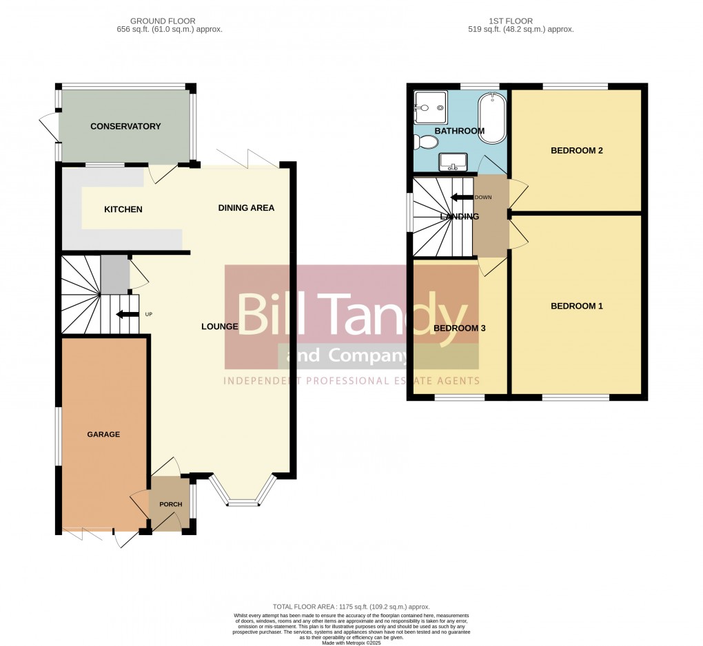 Floorplan for Thorpe Avenue, Burntwood, Staffordshire