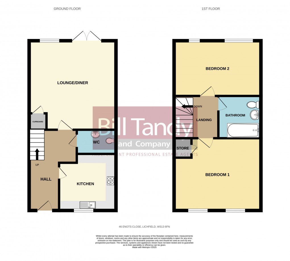 Floorplan for Enots Close, Lichfield, Staffordshire