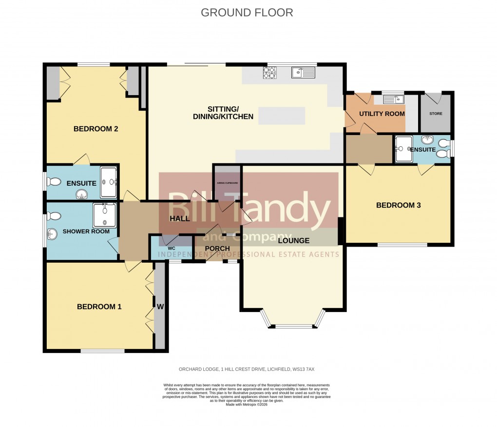 Floorplan for Hill Crest Drive, Lichfield, Staffordshire