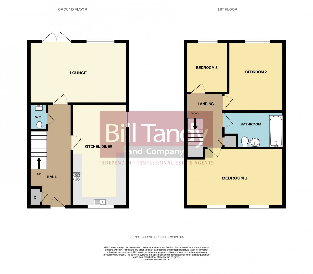 Floorplan for Enots Close, Lichfield, Staffordshire