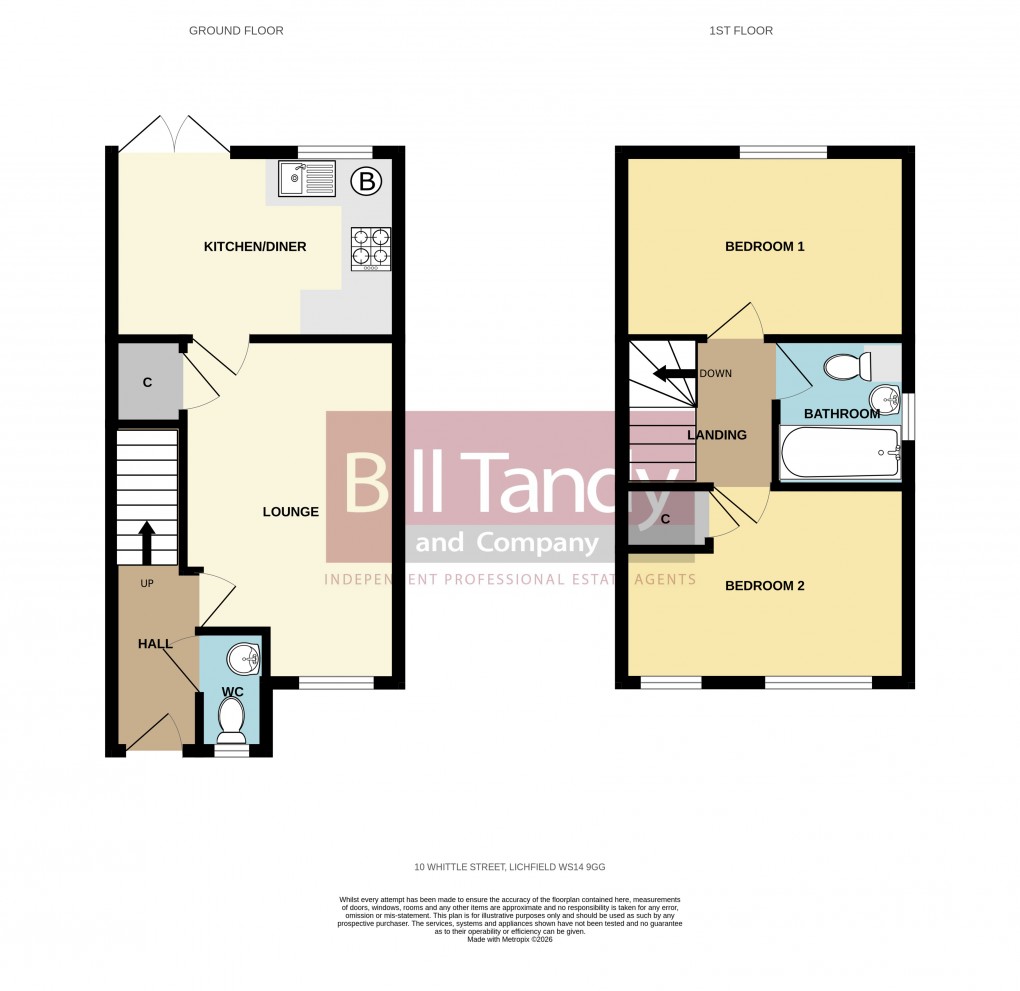 Floorplan for Whittle Street, Lichfield, Staffordshire