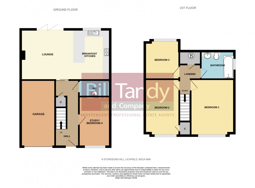 Floorplan for Sturgeons Hill, Lichfield, Staffordshire