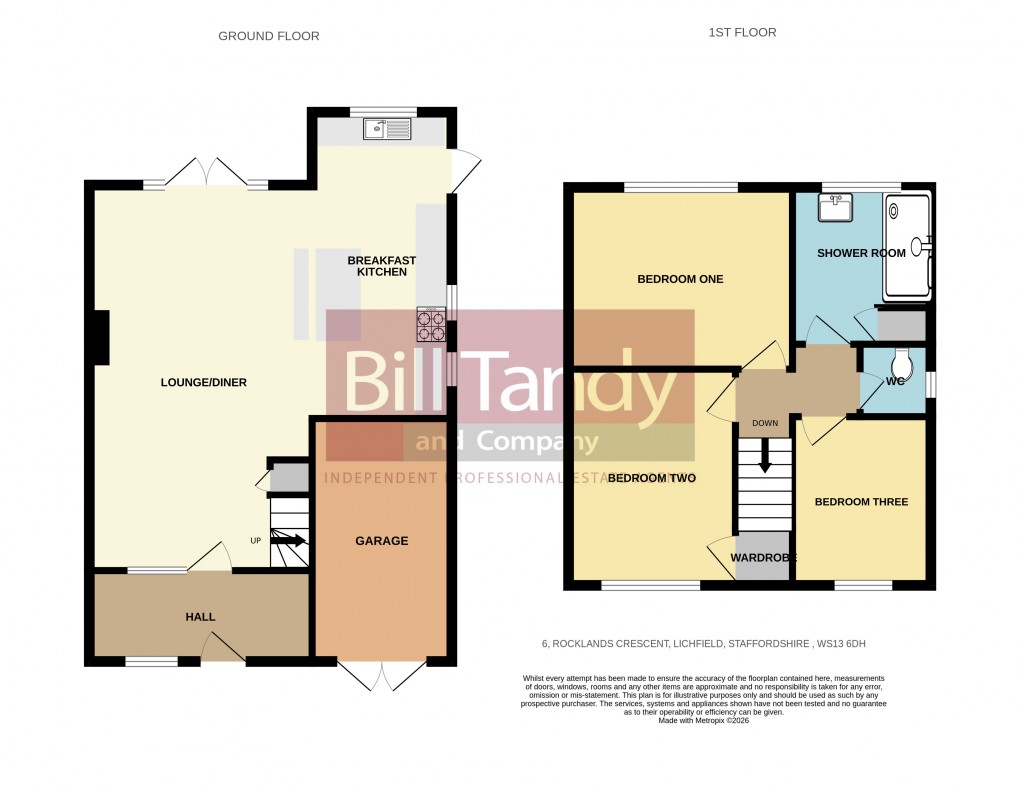 Floorplan for Rocklands Crescent, Lichfield, Staffordshire