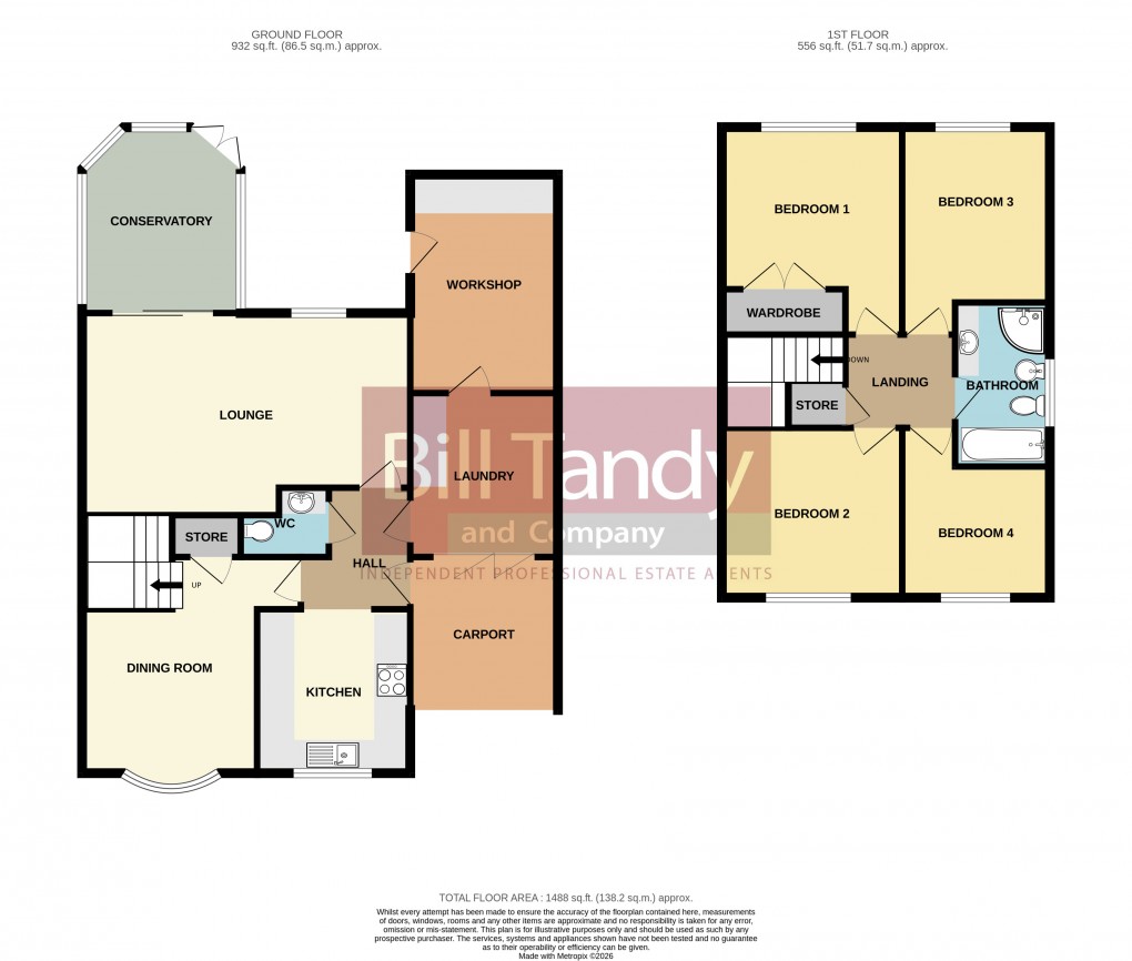 Floorplan for Tame Avenue, Burntwood, Staffordshire