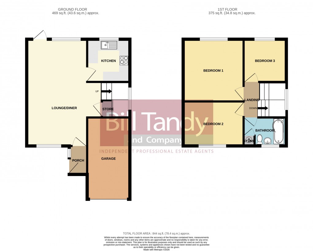 Floorplan for Lambert Drive, Burntwood, Staffordshire