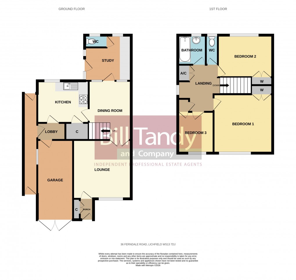 Floorplan for Ferndale Road, Lichfield, Staffordshire