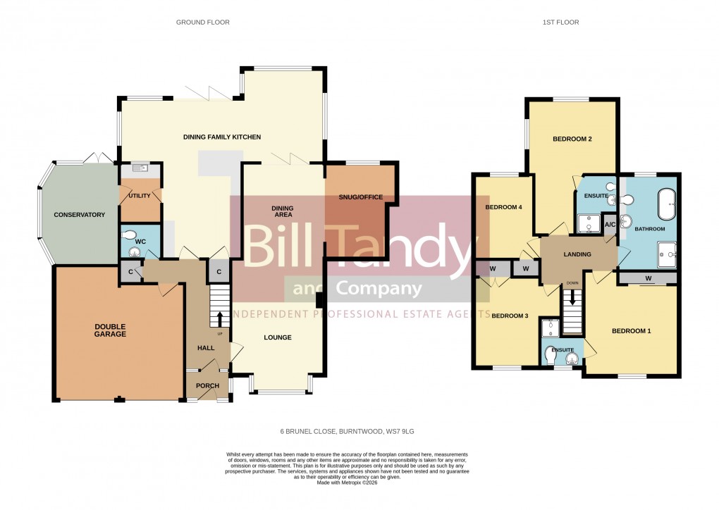 Floorplan for Brunel Close, Burntwood, Staffordshire